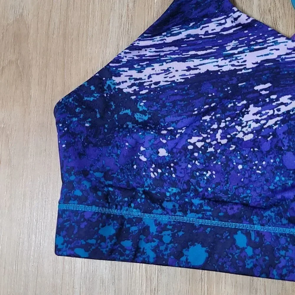 💜Champion Purple and Teal Athletic Bra Medium